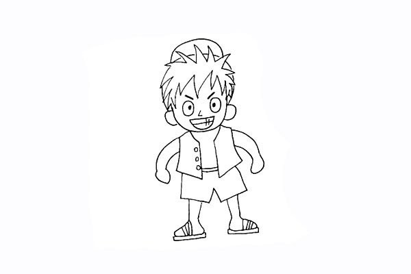 How to draw Luffy in One Piece