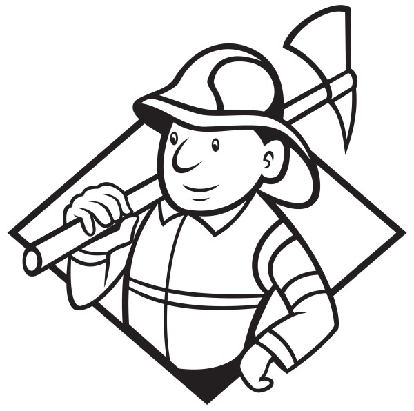 Fireman holding an ax