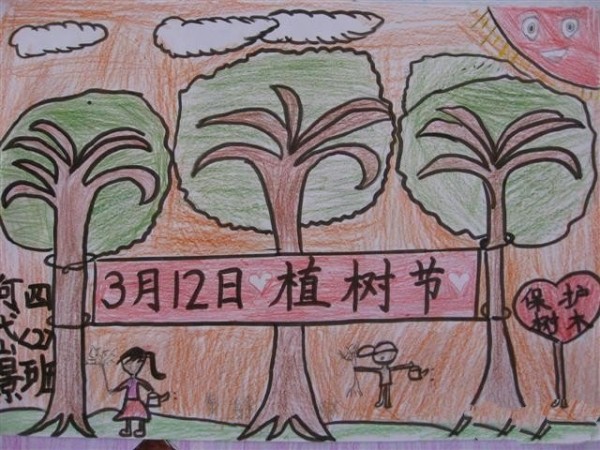 Arbor Day Award-winning Childrens Drawing-Everyone has a responsibility to protect the woods