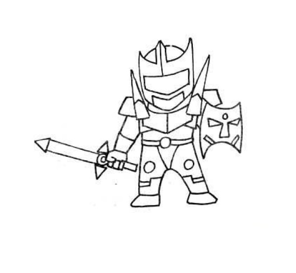 Complete collection of armored warrior simple strokes