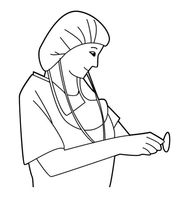 Simple drawings about female nurses