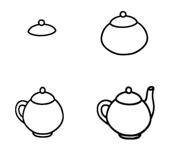 How to draw a childrens teapot