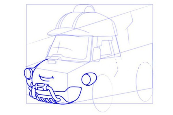 Police car Purley engineering vehicle Bucky simple drawing