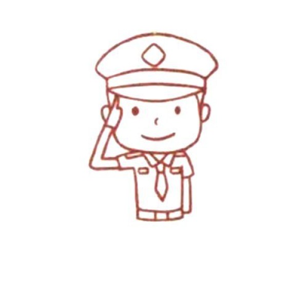 Traffic police simple drawing tutorial