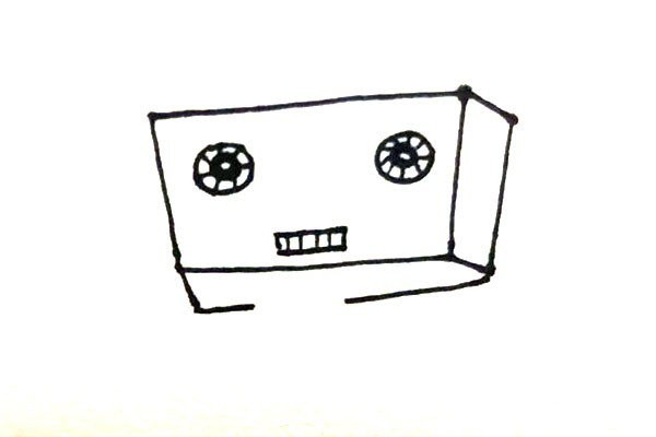 Draw robots with rectangles and triangles, cute and cute!