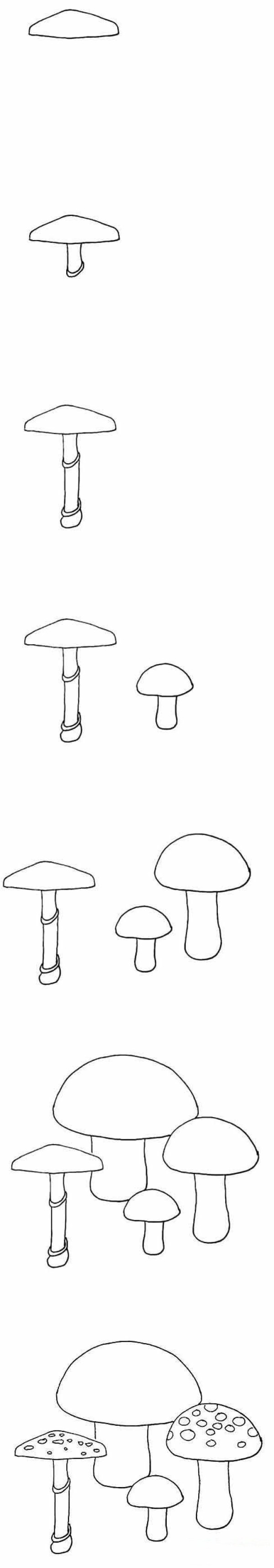 How to draw beautiful mushrooms with color