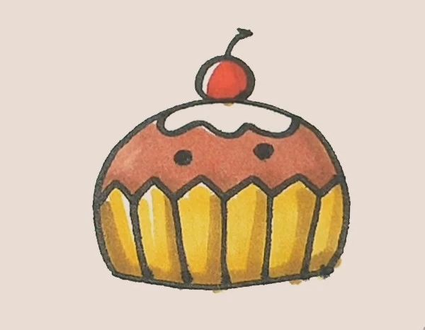 Simple drawing of cup cake