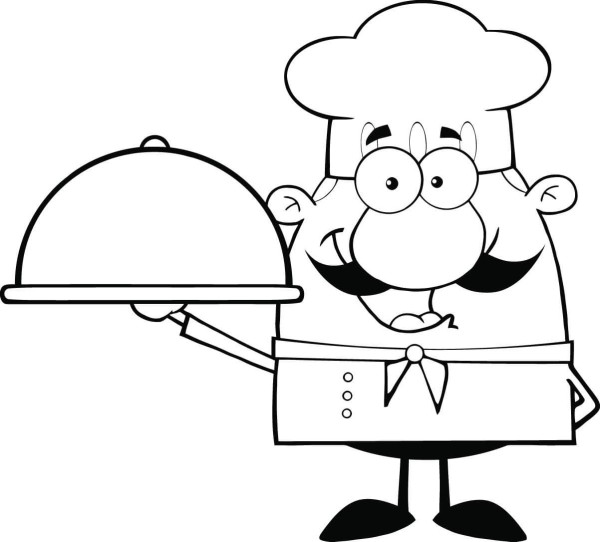 How to draw a cartoon chef