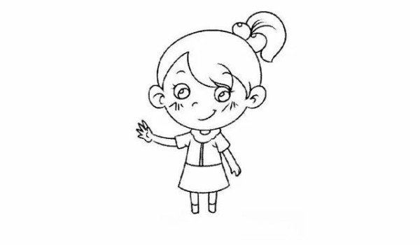 Simple drawing of a girl with ponytail