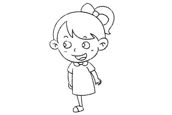 Simple drawing tutorial of a well-behaved little girl