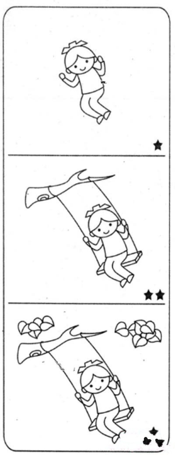 How to draw a girl on a swing