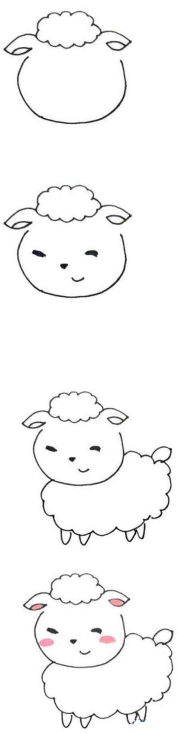 How to draw a cute little sheep