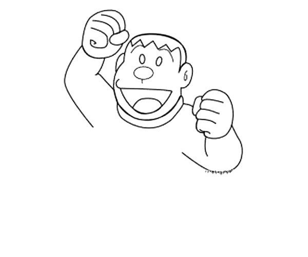 Doraemon animation character Fat Tiger simple drawing