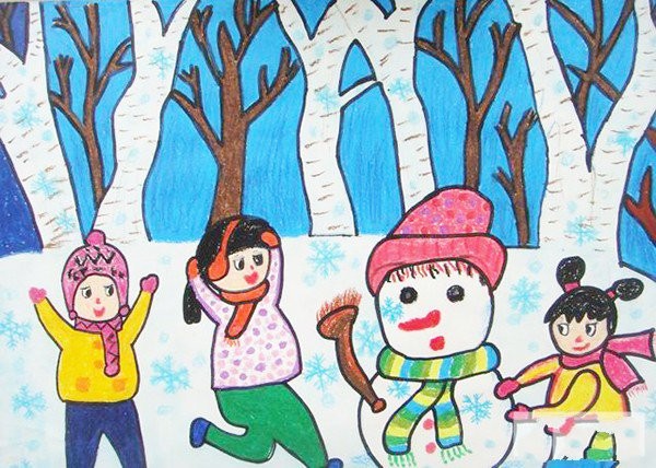 Appreciation of childrens paintings in winter