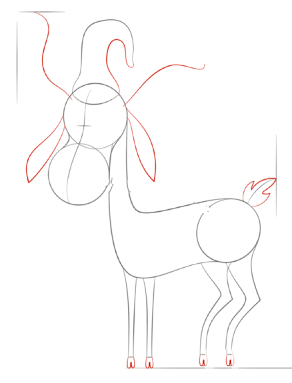 How to Draw a Christmas Reindeer