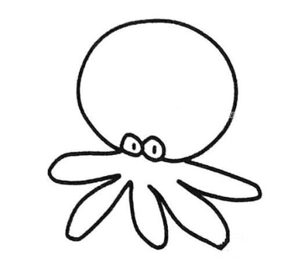 How to draw a small octopus