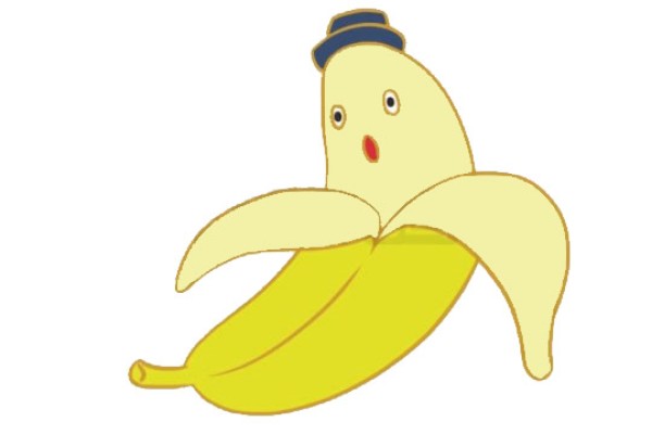 Cartoon banana simple strokes