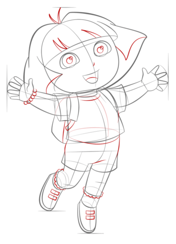 How to draw Dora