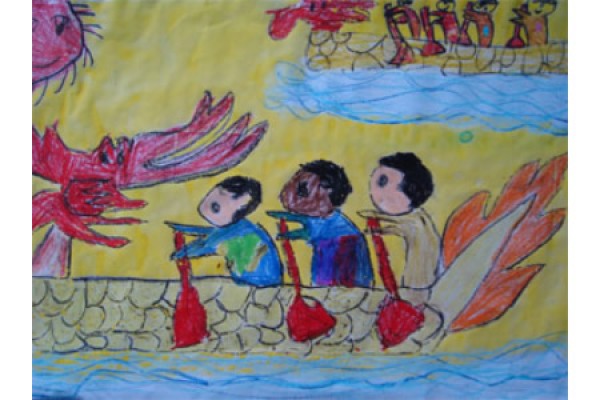 Appreciation of Childrens Paintings for Dragon Boat Festival-Dragon Boat Race