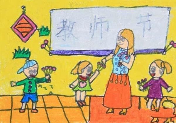 Appreciation of excellent childrens paintings for Teachers Day