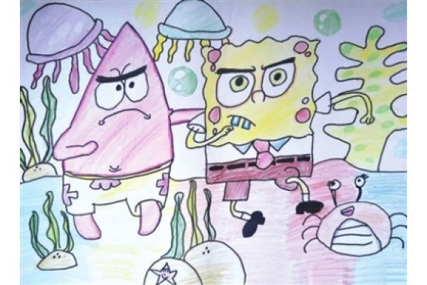 Spongebob color lead painting