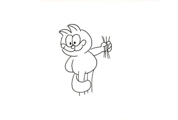 How to draw Garfield cat in simple strokes