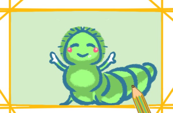 How to draw a green caterpillar