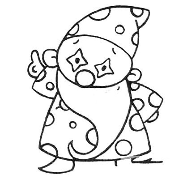 Cute clown simple drawing