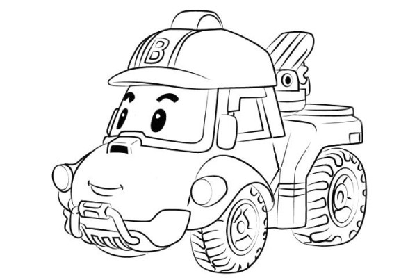 Police car Purley engineering vehicle Bucky simple drawing