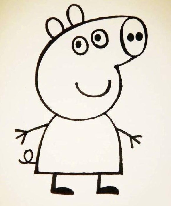 How to draw Peppa Pig with simple drawing steps