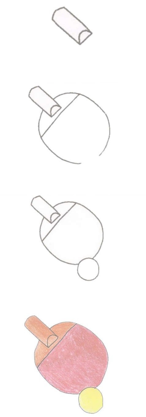 How to draw a colorful table tennis racket