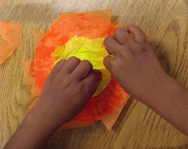 How to make paper plate sun