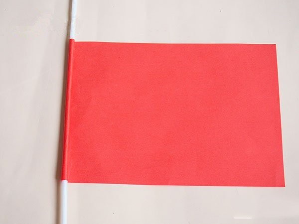 Handmade five-star red flag production