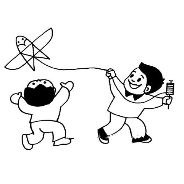 Qingming Festival Customs Simple Drawing Kite Flying