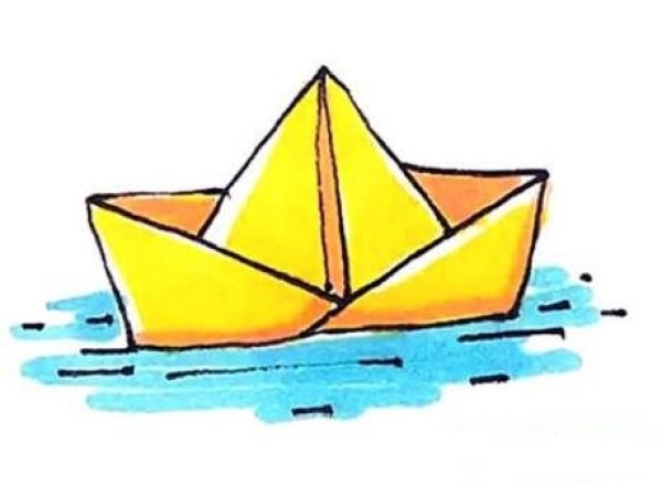 Simple drawing of golden boat