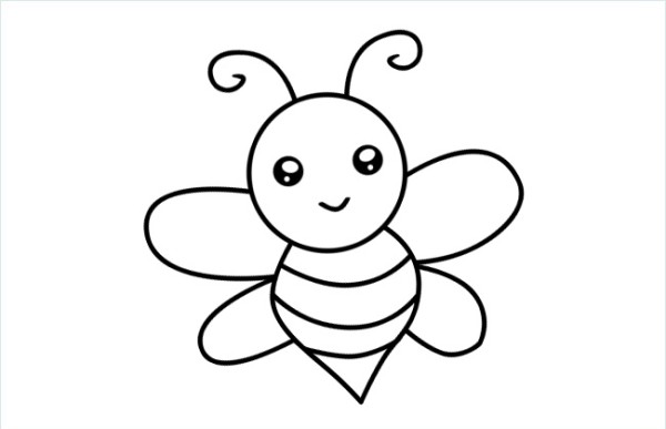 Simple drawing of a cute little bee