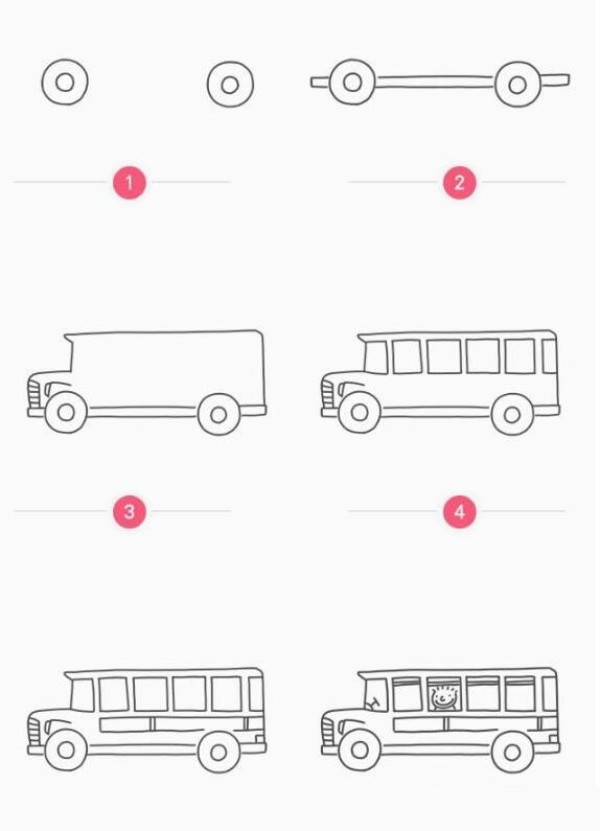 How to draw a school bus