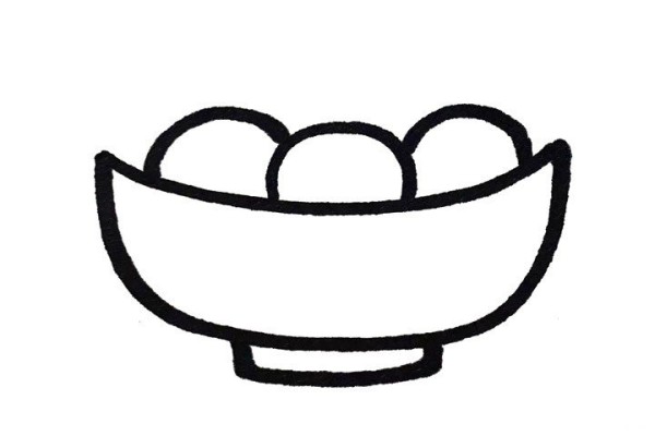 How to draw a simple drawing of eating Yuanxiao