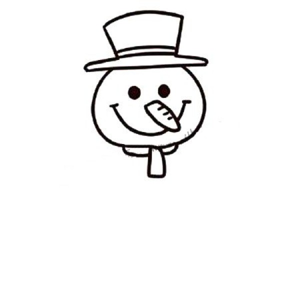 Simple drawing tutorial of happy snowman