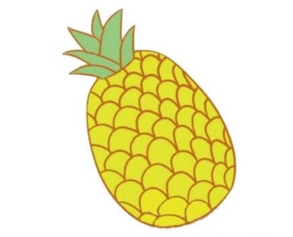 Cartoon color pineapple simple strokes