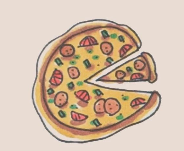 Pizza simple strokes