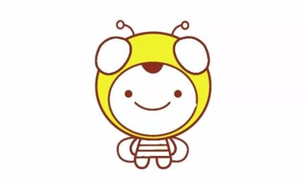 Draw cartoon little bee