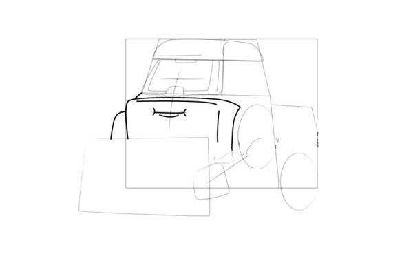 Police Car Purley Steamroller Max Simple Drawing