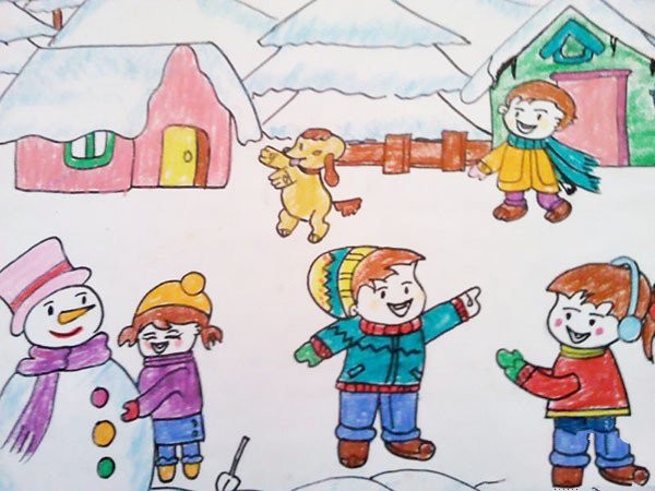 Appreciation of childrens paintings in winter