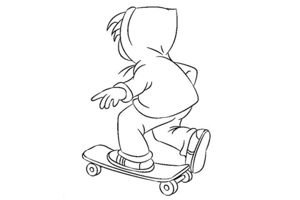 little boy skateboarding