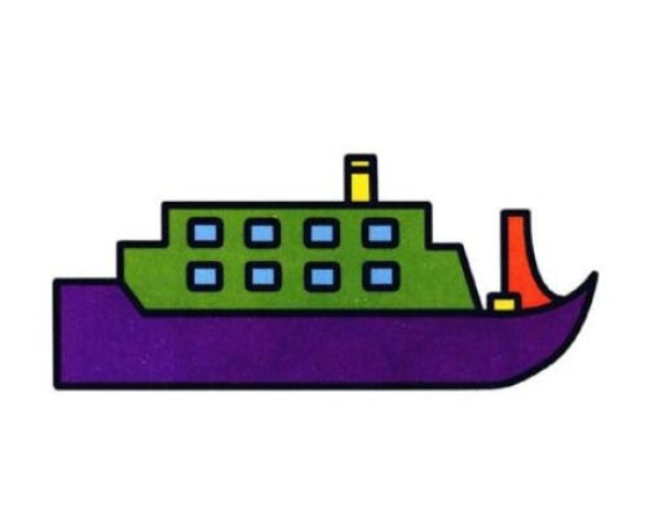 Cartoon passenger ship simple drawing