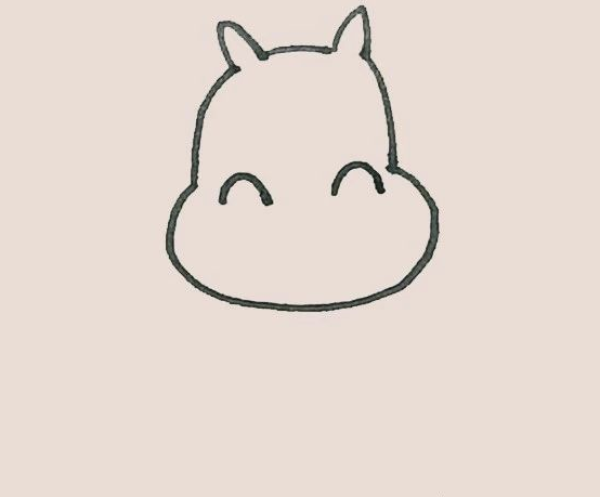 Simple drawing of hippopotamus