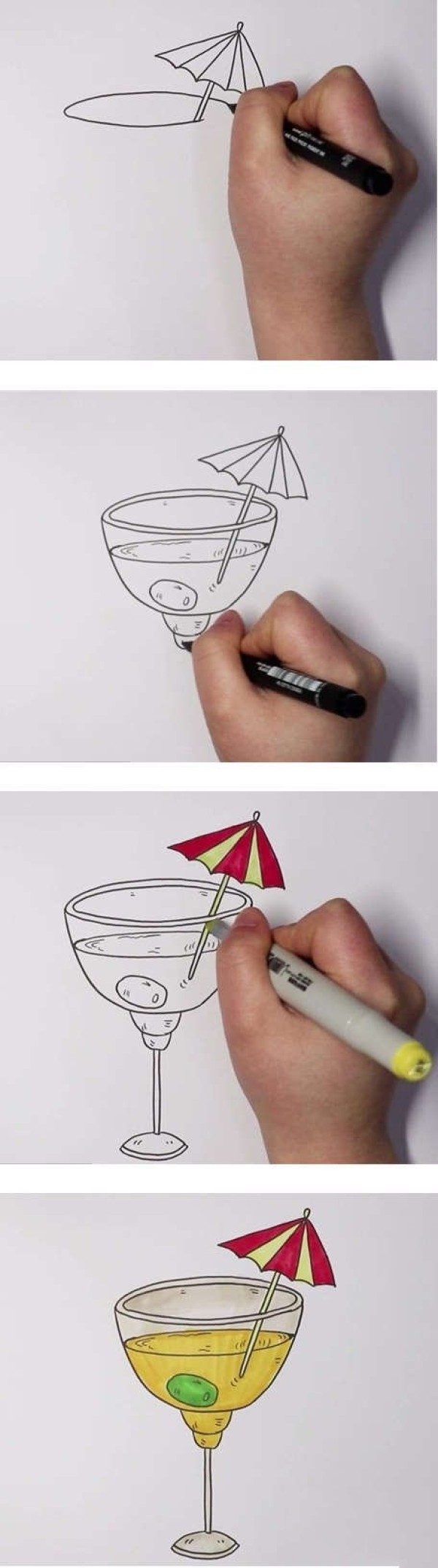 How to draw a glass of juice