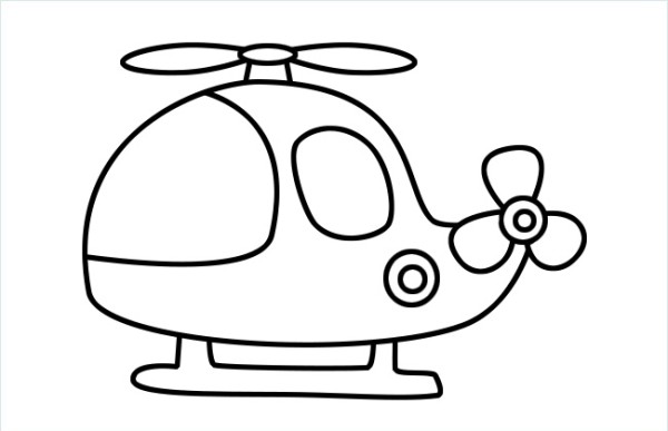 How to draw a simple helicopter drawing step by step