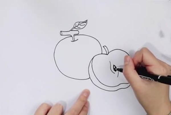 How to draw a red apple